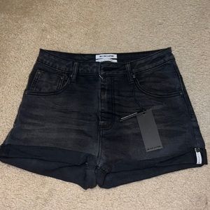 ONE TEASPOON high waist black denim shorts
